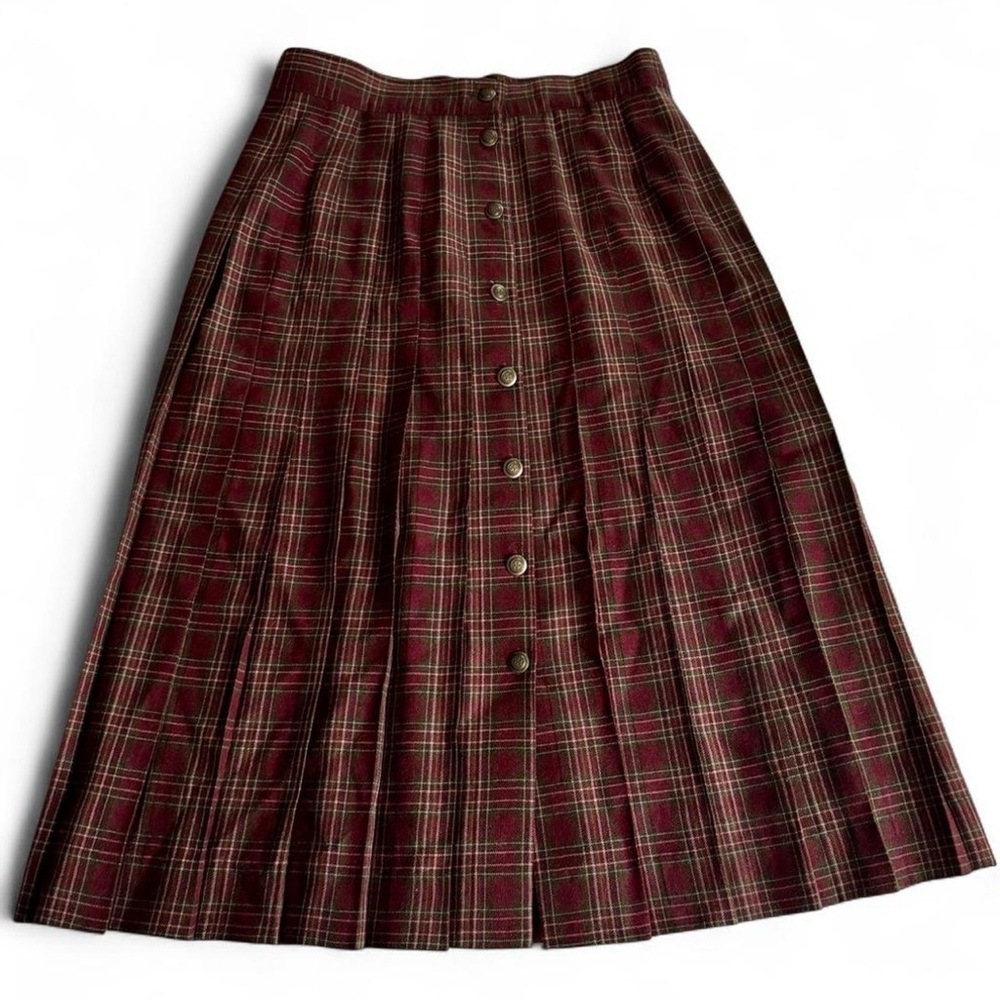 Vintage David Brooks Wool Plaid Skirt, Size 14, A-Line